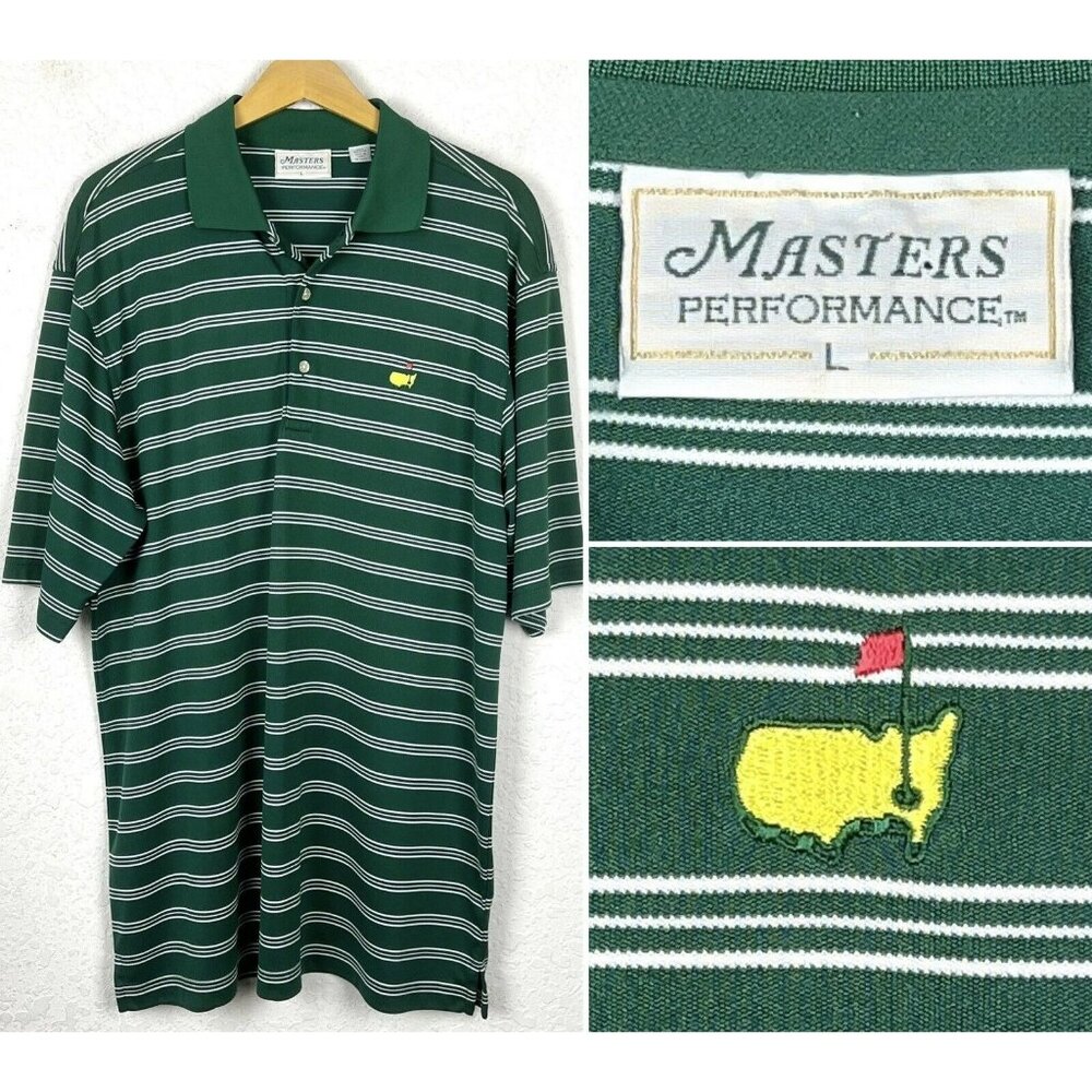 Augusta National The Masters Performance Collection Green Golf Polo Shirt L